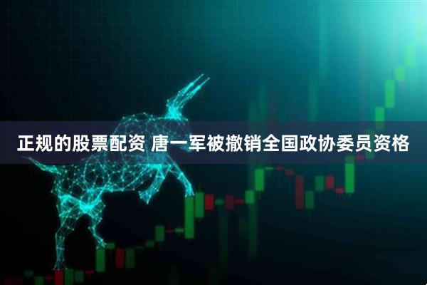 正规的股票配资 唐一军被撤销全国政协委员资格